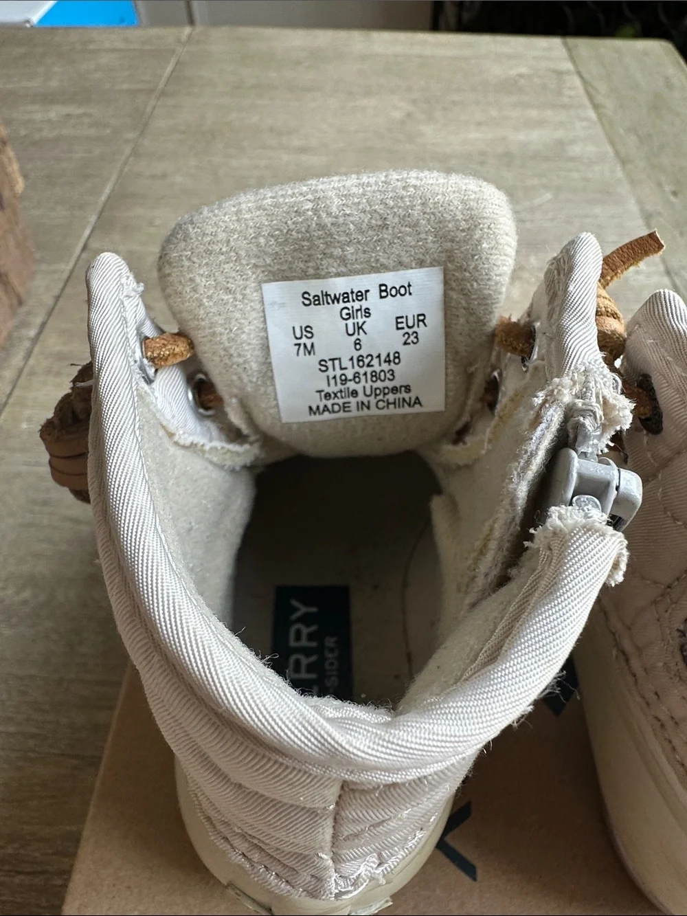 Sperry Kids Ivory & Tan Rain Duck Boots